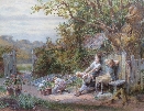 Family in the garden.W.F.Coleman