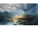 Alfred Fontville de Breanski oil painting for sale, The passing storm - a Highland loch
