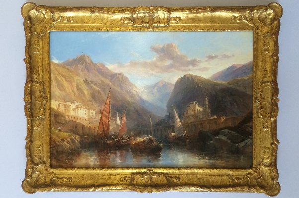 Sailing through mountain scene.Frame.J.Webb