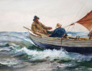 Charles.Napier.Hemy.watercolour.On.a.Wind, skipper
