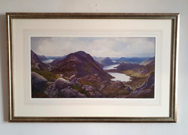 Edward Horace Thompson, watercolour wash and line mount, AR70 glass, Midst lonely hills