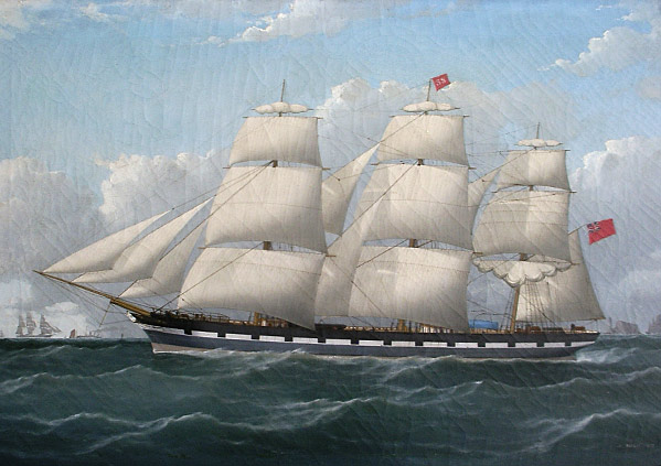 Frederick J Tudgay Sailing Barque off the Needles