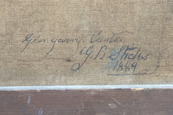 George Blackie Sticks, Glengarry Castle back, title, signature and date