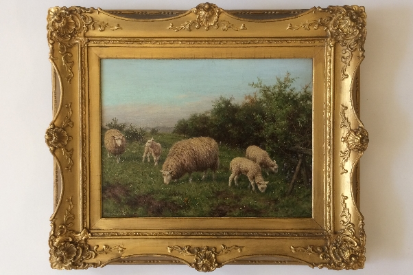 Sheep Grazing.Frame.J.Dixon Clark