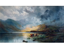 Alfred Fontville de Breanski oil painting for sale, The passing storm - a Highland loch Alfred Fontville de Breanski oil painting for sale, The passing storm - a Highland loch