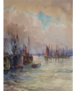 Frederick William Scarbrough, watercolour for sale, Shipping on the Thames Frederick William Scarbrough, watercolour for sale, Shipping on the Thames