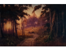 Edward Horace thompson, watercolour, sundown in Wythorp woods, framed Edward Horace thompson, watercolour, sundown in Wythorp woods, framed