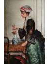 Manner of George Dunlop Leslie oil painting, Contemplation