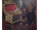 Wilson Hepple, oil painting for sale, Kittens Wilson Hepple, oil painting for sale, Kittens
