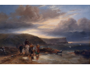 John Wilson Carmichael oil painting for sale, On the shore John Wilson Carmichael oil painting for sale, On the shore