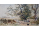 myles.birket.foster.watercolour.for.sale - Herding the sheep myles.birket.foster.watercolour.for.sale - Herding the sheep