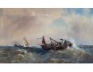 Thomas Bush Hardy watercolour for sale: Boat in rough seas Thomas Bush Hardy watercolour for sale: Boat in rough seas