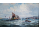 William.Thornley.oil.painting.for.sale - Hay barges on the Medway William.Thornley.oil.painting.for.sale - Hay barges on the Medway