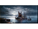 William Anslow Thornley oil painting for sale, Moonlight over Gravesend William Anslow Thornley oil painting for sale, Moonlight over Gravesend