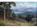 William Lakin Turner, oil painting for sale, Derwentwater from near Millbeck William Lakin Turner, oil painting for sale, Derwentwater from near Millbeck